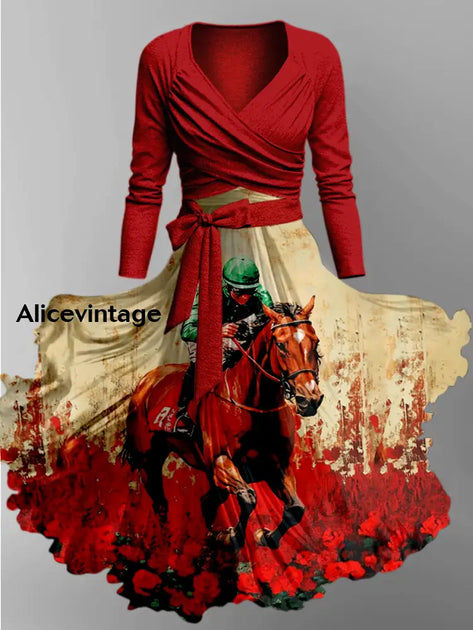 Independence Day Art Print V-Neck Vintage Two-Piece Dress main image 1