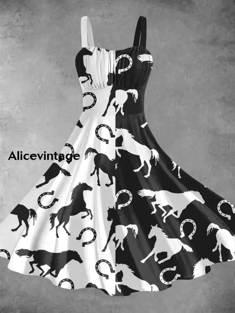 Derby Day Horse Art Print Vintage Suspender Dress Derby Dress main image 0