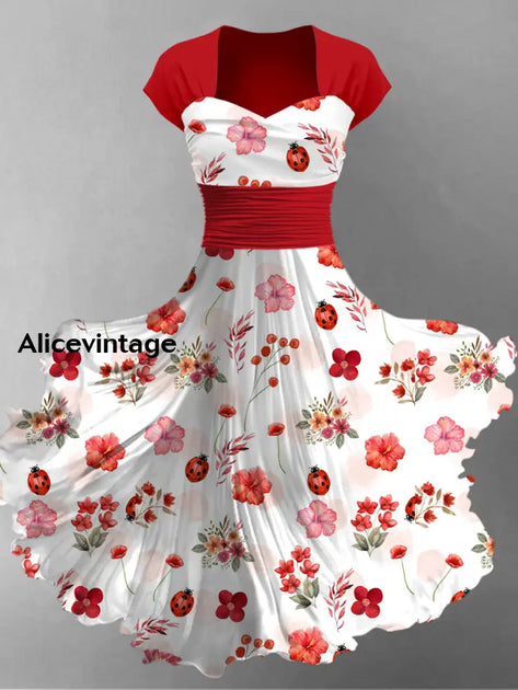 Dreby Floral Art Print Short Sleeve Vintage Dress Derby Dress main image 0