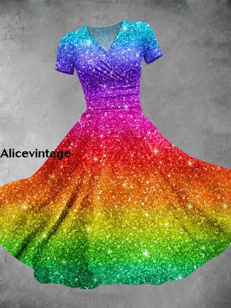 Gradient Single Shoulder Sleeveless Midi Dress main image 1
