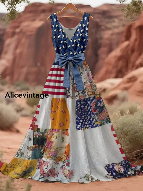 Pumpkin Crow Art Print V-Neck Sleeveless Cotton Maxi Dress main image 1