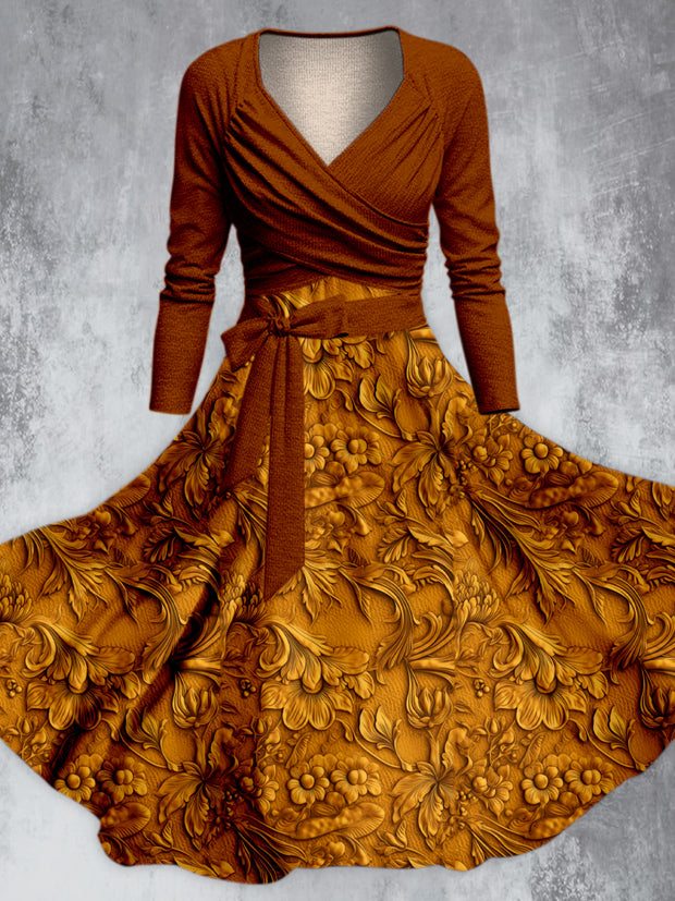 Bohemian Floral Print Elegant Vintage Chic Sleeveless Tank Top Midi Dress