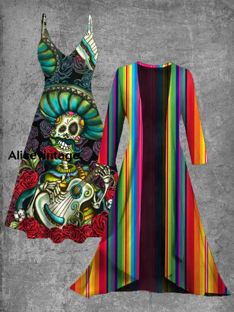 Cinco de Mayo Mexican Fiesta Floral Art Print Short Sleeve Vintage Dress main image 0
