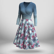 Women's Vintage Floral Art Mosaic Maxi Dress