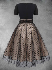 Black 1950s Polka Dot Vintage Swing Dress