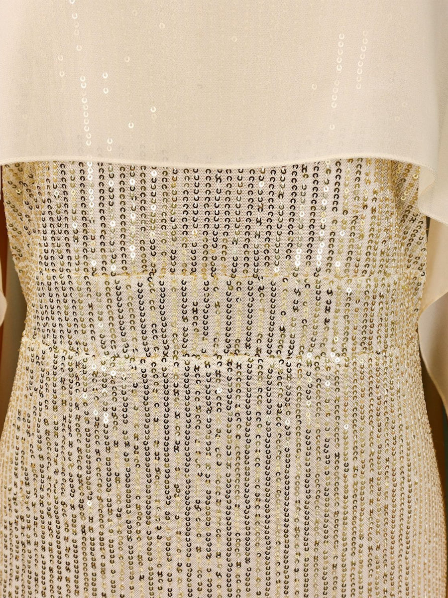 Gold Sequin Vintage Fashion Party Dress