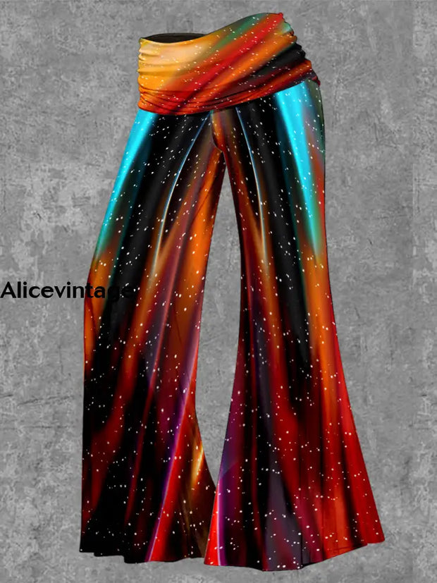 Abstract Color Print Tank Top Yoga Pants Vintage Two-Piece Sets