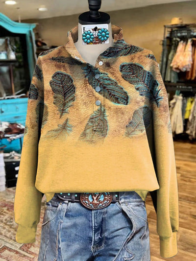 Lässiges Sweatshirt mit Western-Vintage-Print 