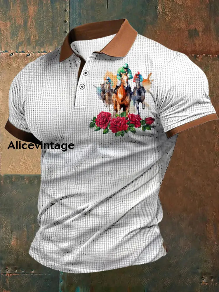 Derby Art Print Short Sleeve Waffle Shirt A / S