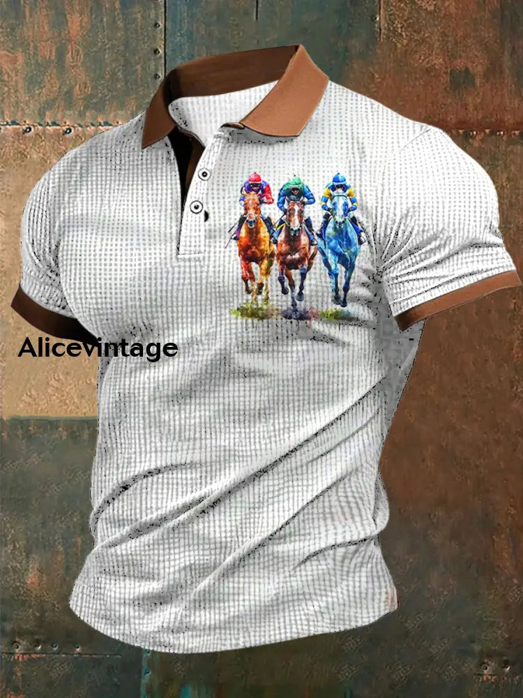 Derby Art Print Short Sleeve Waffle Shirt A / S