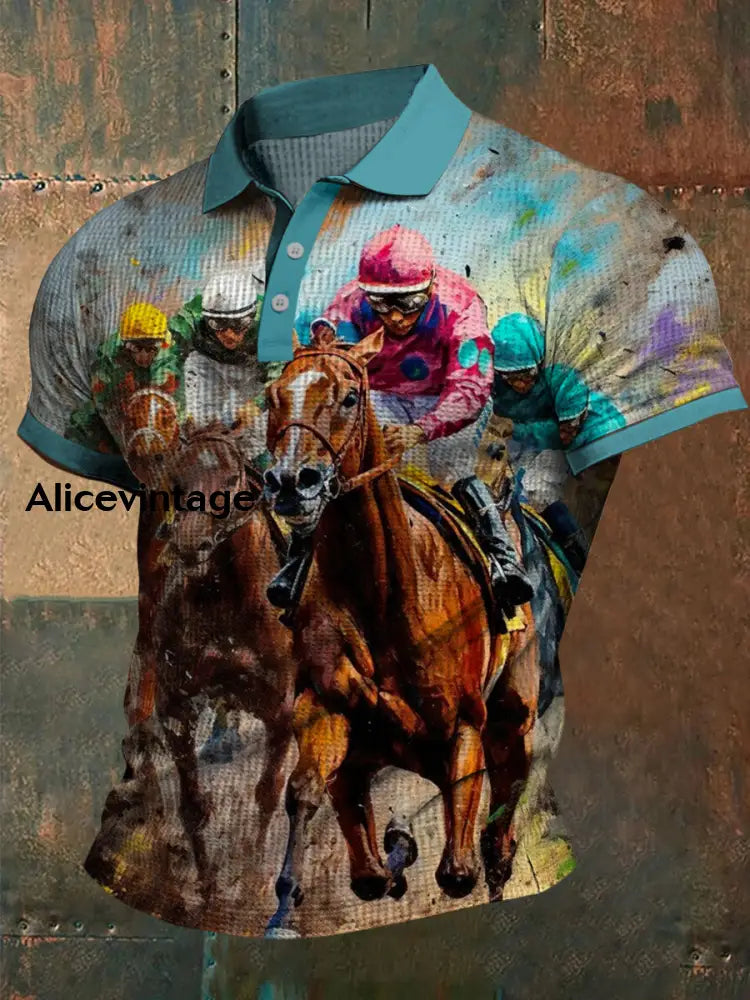 Derby Art Print Short Sleeve Waffle Shirt A / S