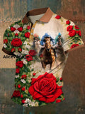 Derby Floral Art Print Short Sleeve Waffle Shirt A / S