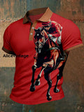Derby Horse Art Print Short Sleeve Waffle Shirt A / S