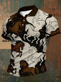 Derby Horse Art Print Short Sleeve Waffle Shirt A / S