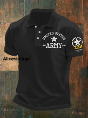 Man’s Retro U.S. Army Printed Shirt Black / S