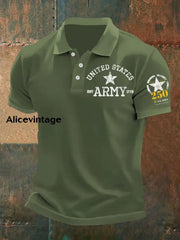 Man’s Retro U.S. Army Printed Shirt Army Green / S
