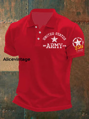 Man’s Retro U.S. Army Printed Shirt Red / S