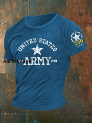 Men’s Retro U.S. Army Print T-Shirt Blue / S