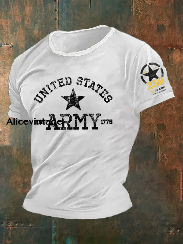 Men’s Retro U.S. Army Print T-Shirt White / S