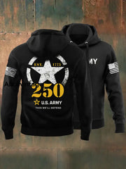 Men’s Vintage U.S. Army 250th Anniversary Hoodie Black / S