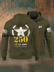 Men’s Vintage U.S. Army 250th Anniversary Hoodie Army Green / S