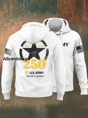 Men’s Vintage U.S. Army 250th Anniversary Hoodie White / S