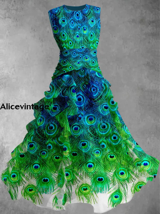 Peacock Flare Dress