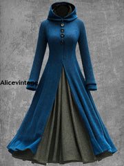 Solid Color Vintage Elegant Long Sleeve Maxi Dress