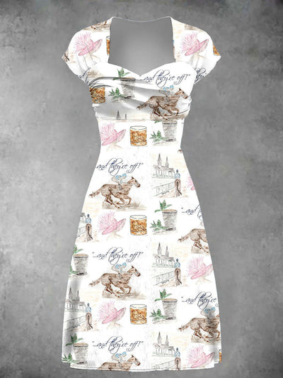 Women's Derby Day Printed Casual Dress