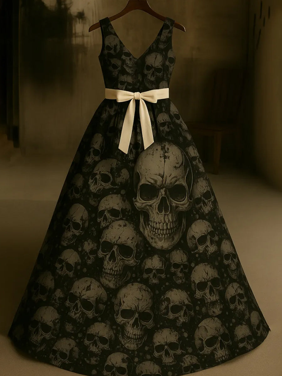 Women's Skull Art Print Dresss