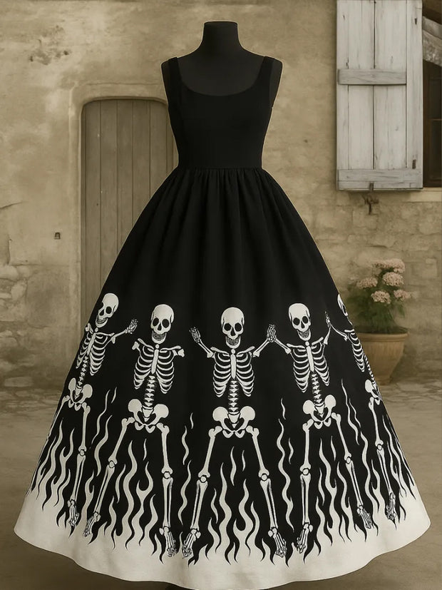 Women's Skull Art Print Dress