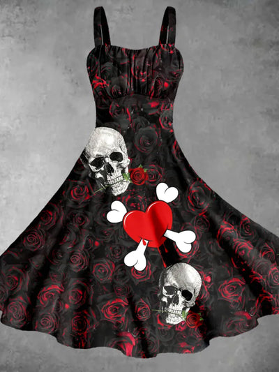 Women's Skull Art Print Dress