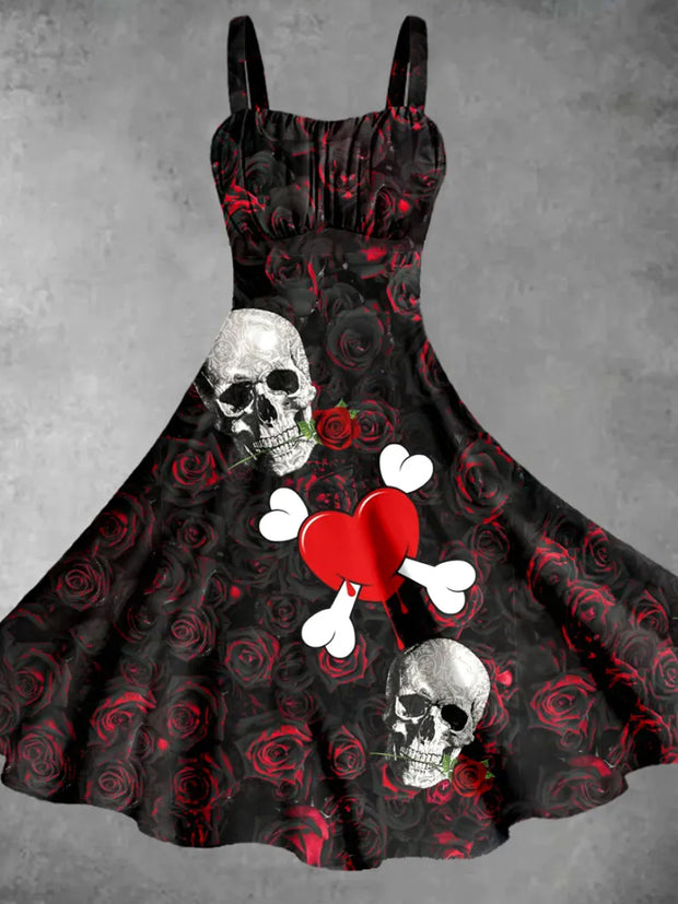 Women's Skull Art Print Dress