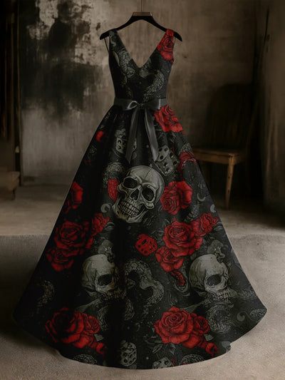 Women's Skull Art Print Dresss