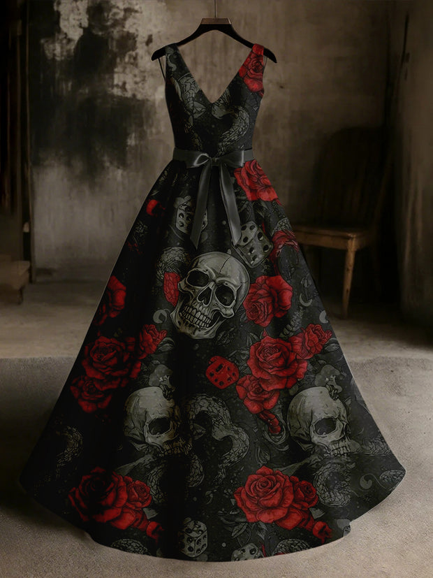 Women's Skull Art Print Dresss