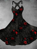 Women's Vintage Floral Art Casual Dress