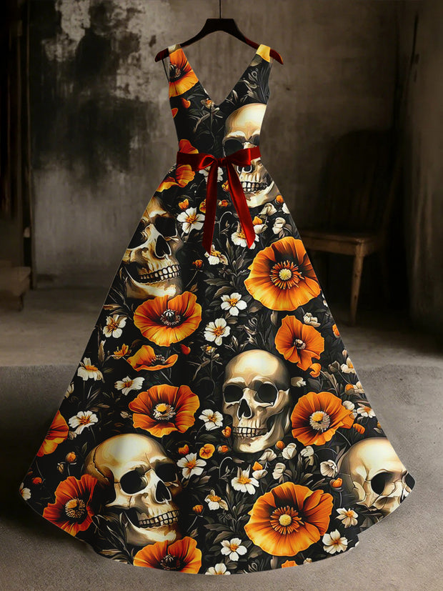 Women's Vintage Skull Art Casual Dress