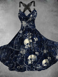 Women's Vintage Skull Art Casual Dress