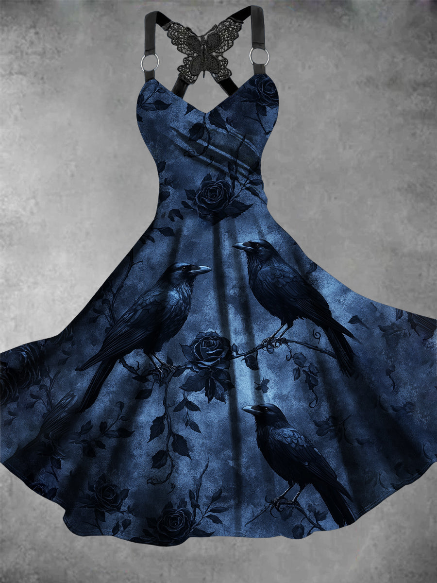 Women's Vintage Skull Art Casual Dress