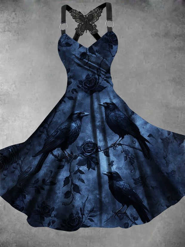 Women's Vintage Skull Art Casual Dress