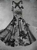 Vintage Skull Bat Art Print Dress