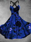 Vintage Crow Floral Print Dress