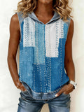 Women's Patchwork Art Hooded Top