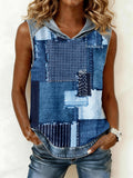 Women's Patchwork Art Hooded Top