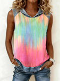 Women's Tie-Dye Pattern Patchwork Hooded Top