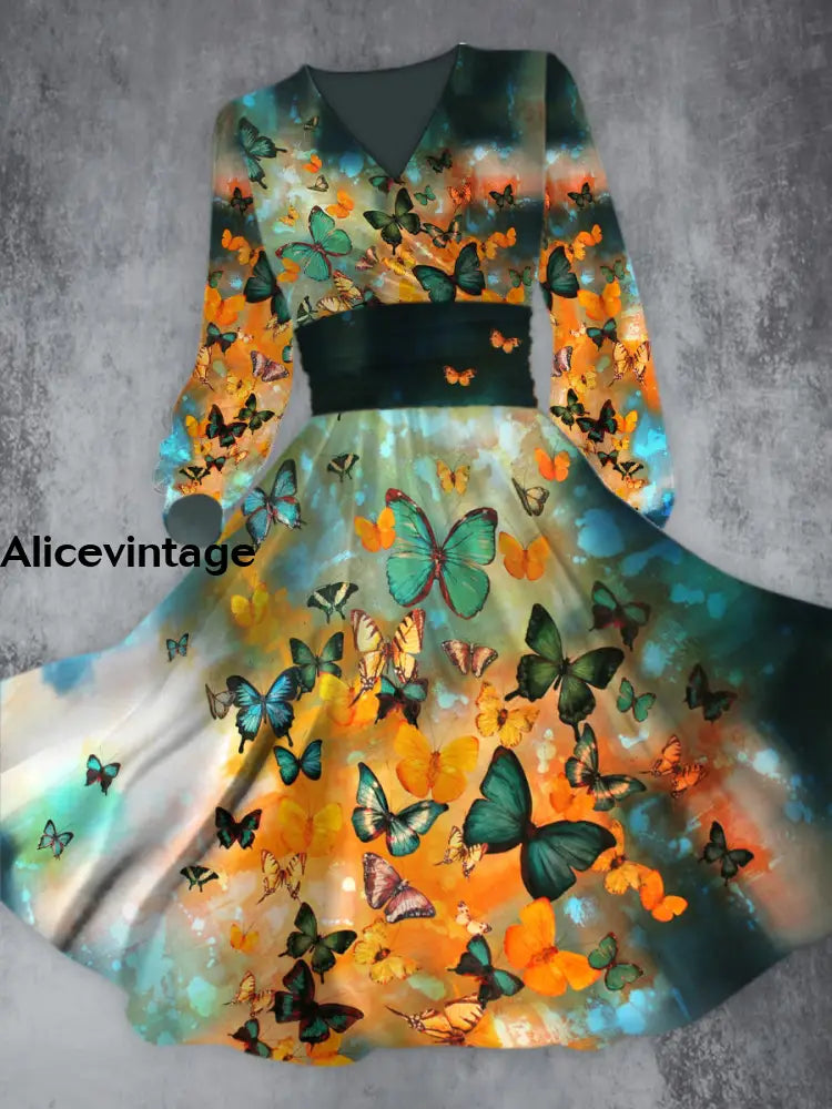 Butterfly vintage dress best sale