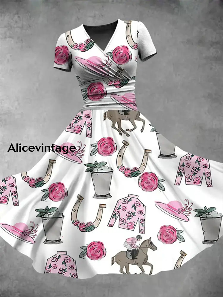 Women’s Derby Day Printed Casual Dress As picture / S