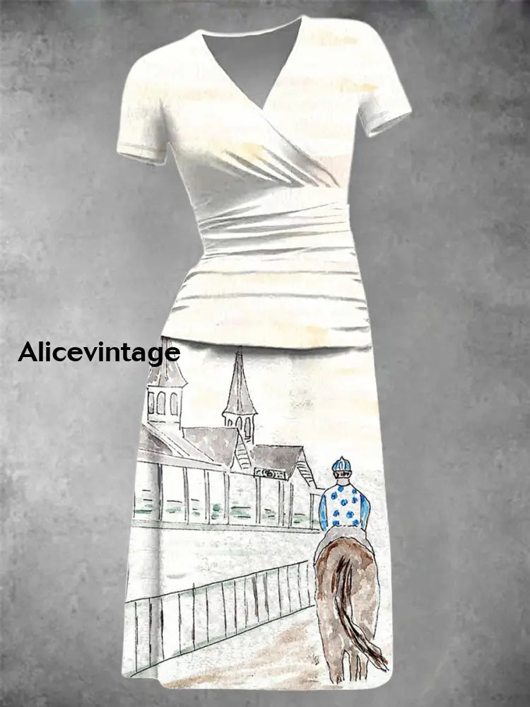 Women’s Derby Day Printed Casual Dress As picture / S