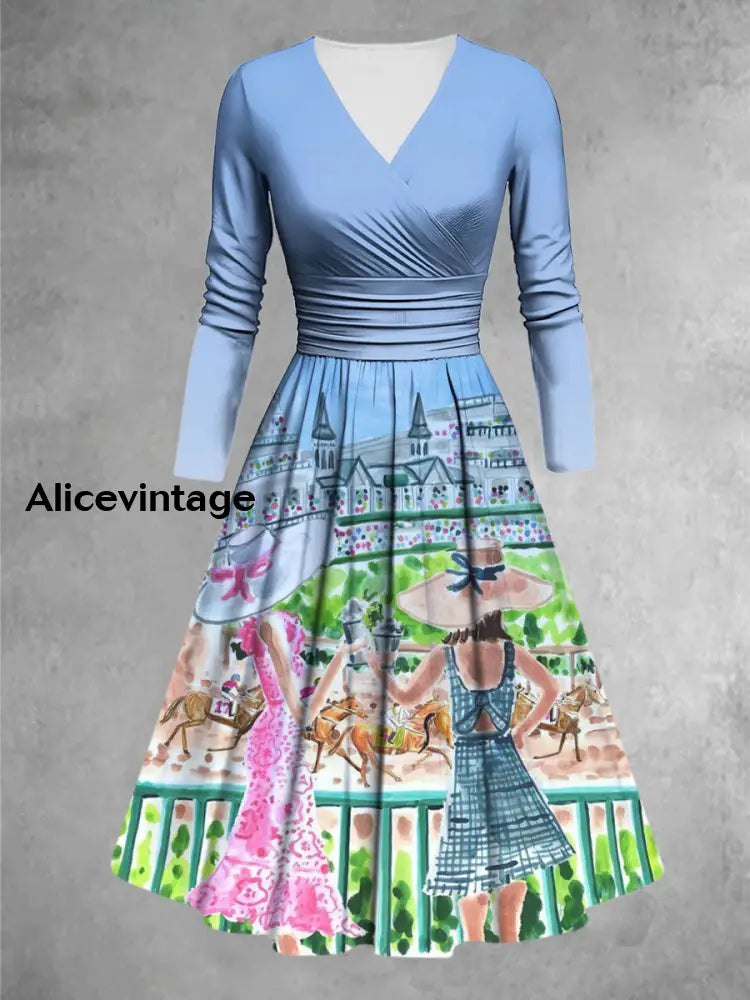 Women’s Derby Day Printed Casual Dress As picture / S