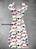 Women’s Derby Day Printed Casual Dress White / S